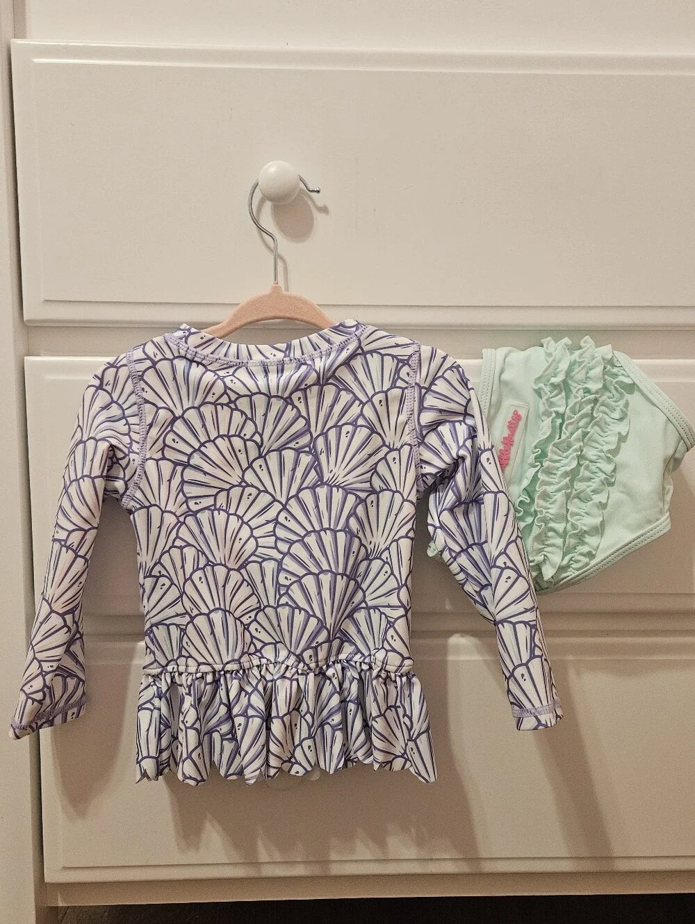 Ruffle Butts Magical Mermaid Scallop Hem Rashguard 2pc Swimsuit- Size 18-24m
